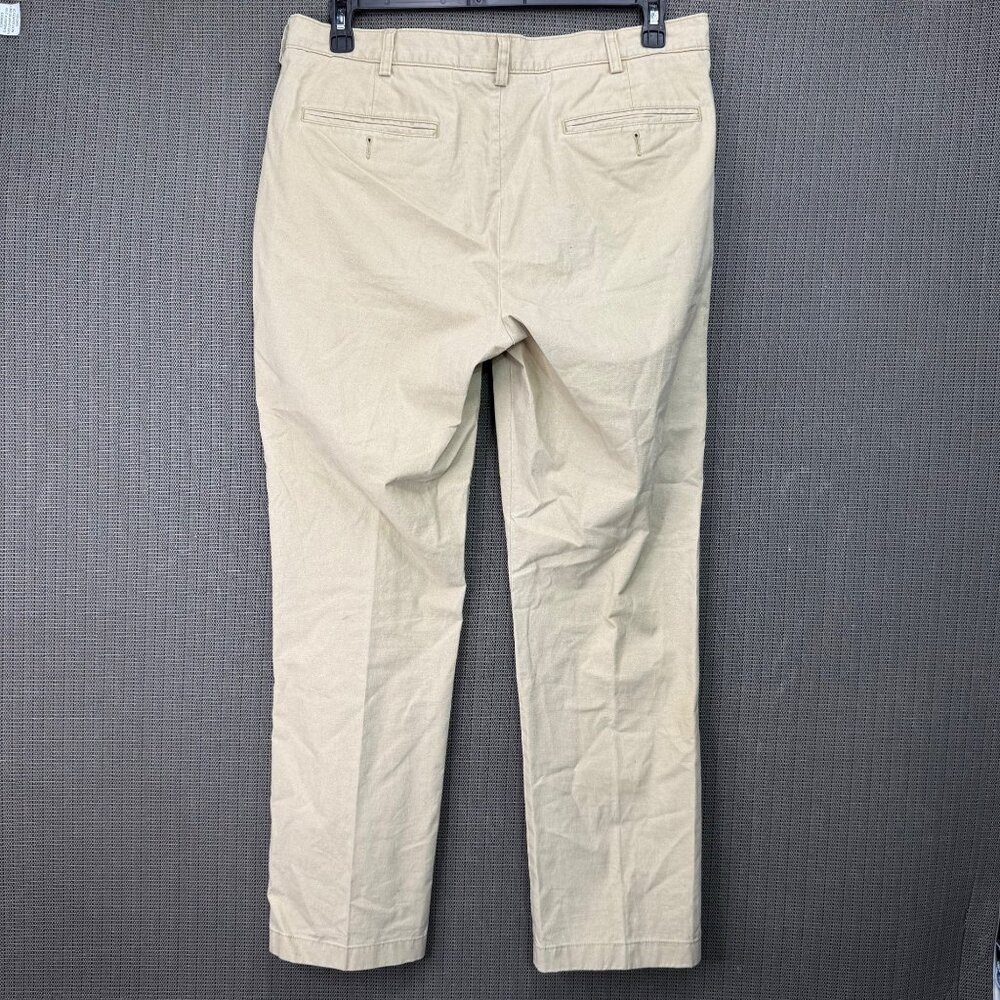 L.L.Bean Mens Size 34x30 Standard Fit Khaki Beige Pants Cotton